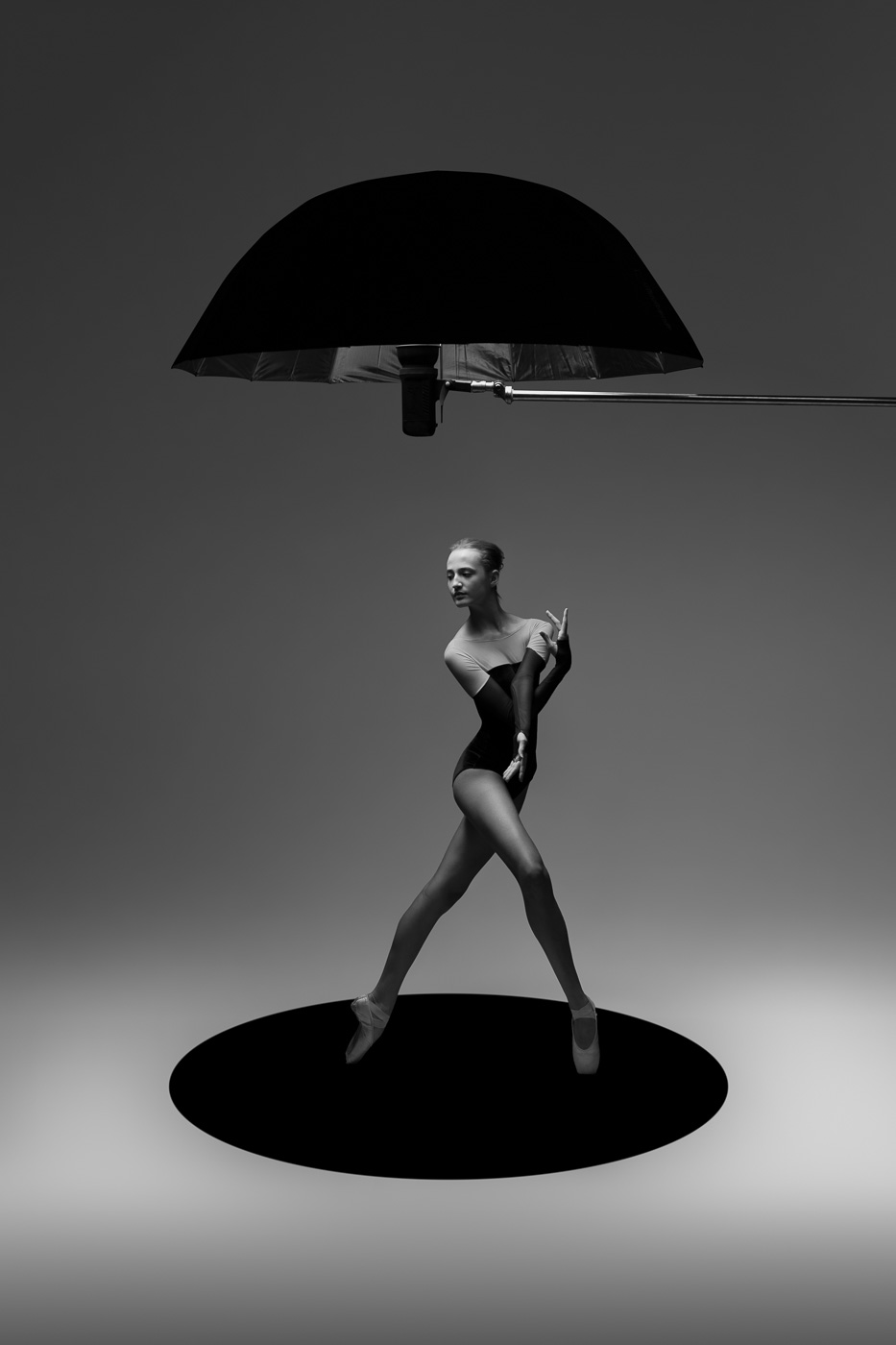 Conceptual black and white dance portrait by DFW Dance Photography